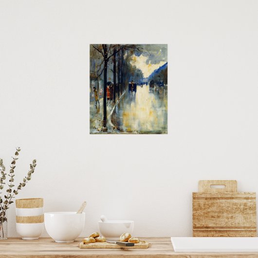 Berliner Straße im späten Fall Poster (Küche)