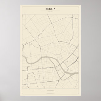 Berliner Straßenkarte Poster