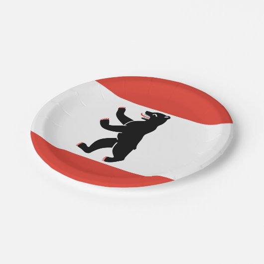 Berliner Teller-Flagge Pappteller (Schrägansicht)