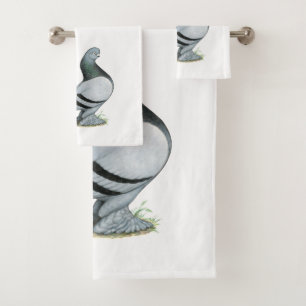 Berliner Tumbler Pigeon Blue Bar Badhandtuch Set