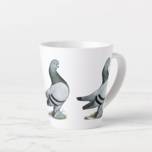 Berliner Tumbler Pigeon Blue Bar Milchtasse (Rechte Ecke)