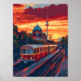 Berliner Twilight: Skyline Symphony in Lila Hues Poster