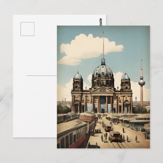 Berliner Vintage-Poster Postkarte (Vorne/Hinten)