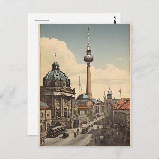 Berliner Vintage-Poster Postkarte (Vorne/Hinten)