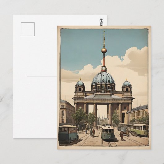Berliner Vintage-Poster Postkarte (Vorne/Hinten)