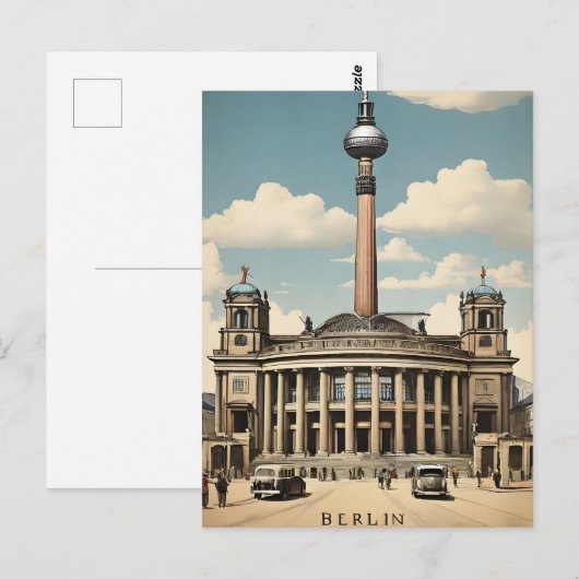 Berliner Vintage-Poster Postkarte (Vorne/Hinten)