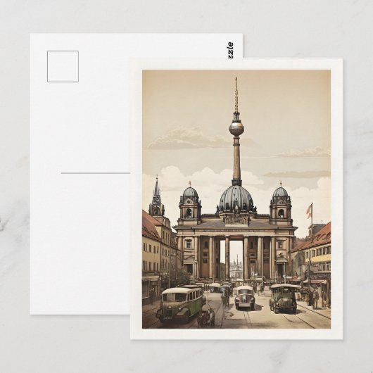 Berliner Vintage-Poster Postkarte (Vorne/Hinten)