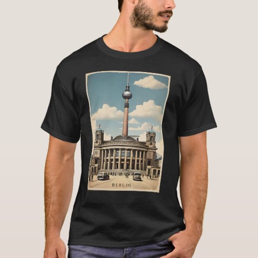 Berliner Vintage-Poster T-Shirt (Vorderseite)