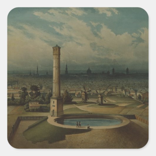 Berliner Wasserwerke, c.1860 Quadratischer Aufkleber (Vorderseite)