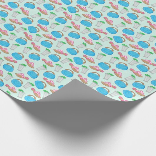 Bermuda Bag Sandals Minze Julep Preppy Geschenkpapier (Ecke)