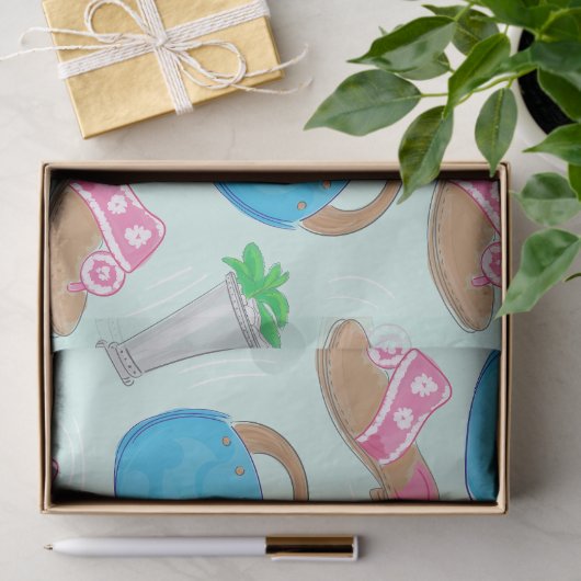 Bermuda Bag Sandals Minze Julep Preppy Seidenpapier (Geschenk)