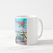 Bermuda Beach Scooter Reiseplakat Kaffeetasse (VorderseiteRechts)