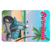 Bermuda Beach Scooter Reiseplakat Magnet (Horizontal)