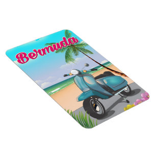 Bermuda Beach Scooter Reiseplakat Magnet