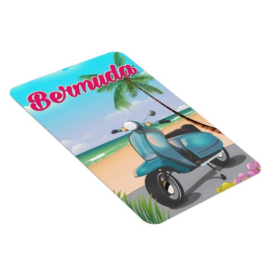 Bermuda Beach Scooter Reiseplakat Magnet (Rechte Seite)
