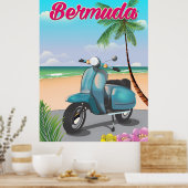 Bermuda Beach Scooter Reiseplakat Poster (Küche)