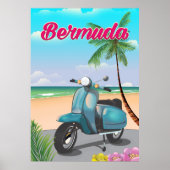 Bermuda Beach Scooter Reiseplakat Poster (Vorne)