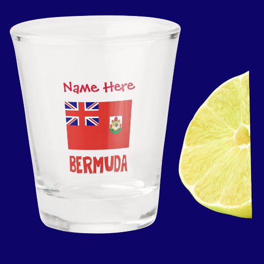 Bermuda Bermudia Flag Rote Personalisierung Schnapsglas