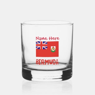 Bermuda Bermudia-Flagge Rot Personalisierter Name Whiskyglas