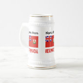 Bermuda Bermudian Flag Personalisiert Bierglas (Vorderseite Links)