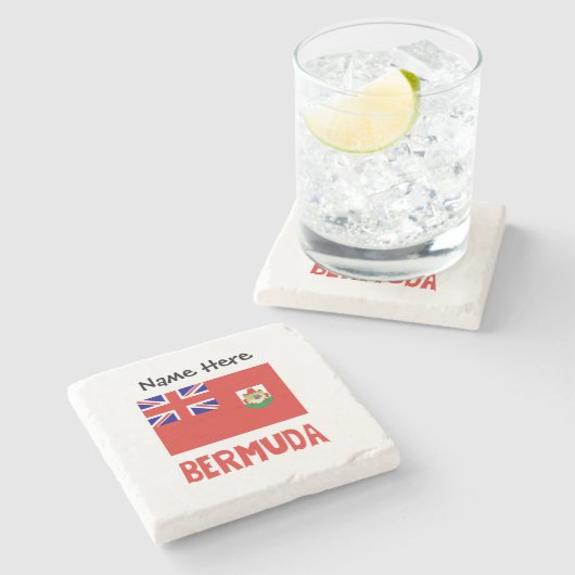 Bermuda Bermudian Flag Personalisiert Steinuntersetzer (Seitenansicht)
