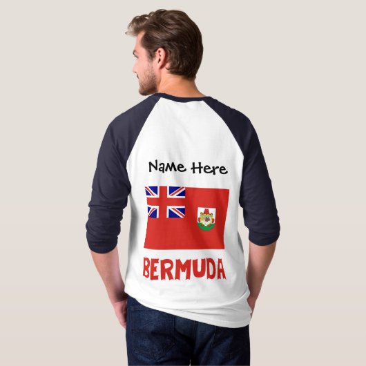 Bermuda Bermudian Flag Personalisiert T-Shirt (Schwarz voll)