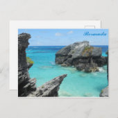 Bermuda Blue Ocean Rocky Beach Travel Foto Postkarte (Vorne/Hinten)