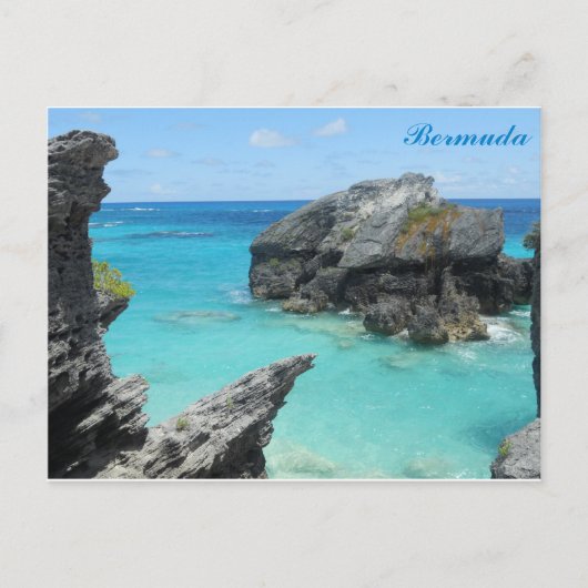 Bermuda Blue Ocean Rocky Beach Travel Foto Postkarte (Vorderseite)