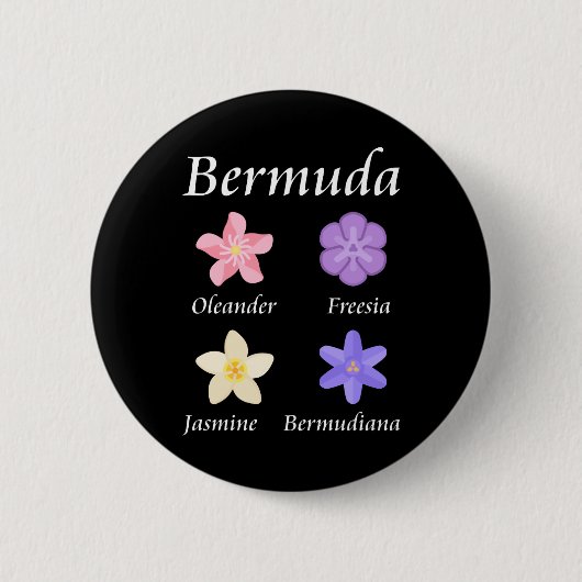 Bermuda-Blume-Symbole - Farbe Button (Vorderseite)