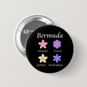 Bermuda-Blume-Symbole - Farbe Button (Vorne & Hinten)