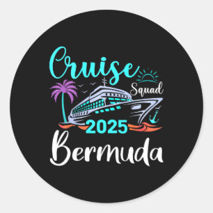 Bermuda Cruise Squad 2025 Familienferien Matching Runder Aufkleber