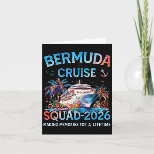 Bermuda Cruise Squad 2026 Familienurlaub Karte (Vorderseite)