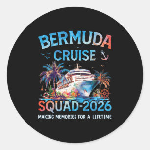 Bermuda Cruise Squad 2026 Familienurlaub Runder Aufkleber