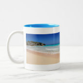 Bermuda Der Strand ist mein glücklicher Ort Zweifarbige Tasse (Links)