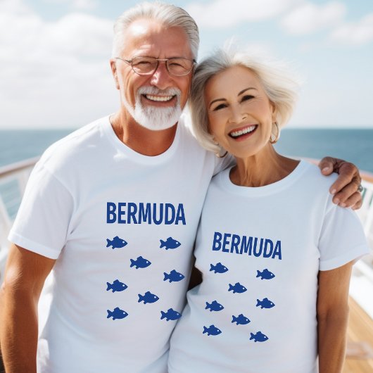 Bermuda farbenfrohe Fischschule T-Shirt