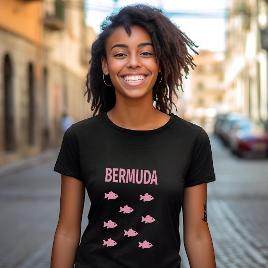 Bermuda Fish School Dark Color T-Shirt