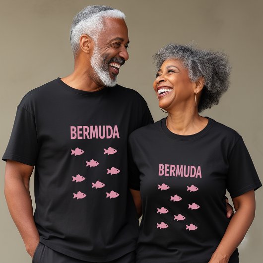 Bermuda Fish School Dark Color T-Shirt