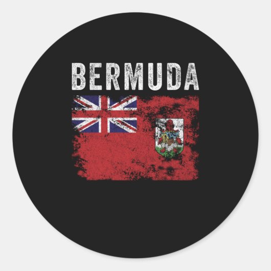 Bermuda Flag erschüttert - Bermudische Flagge Runder Aufkleber (Vorderseite)