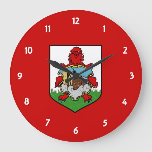 Bermuda-Flagge Große Wanduhr (Vorderseite)