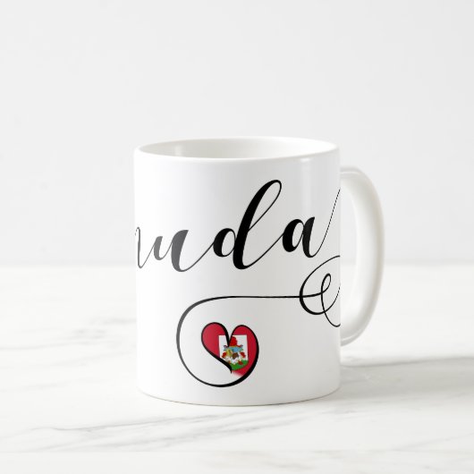 Bermuda-Flagge im Herzen Kaffeetasse (VorderseiteRechts)