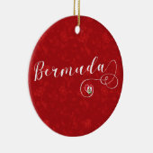 Bermuda-Flagge im Herzen Keramik Ornament (Rechts)