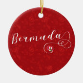 Bermuda-Flagge im Herzen Keramik Ornament (Vorne)