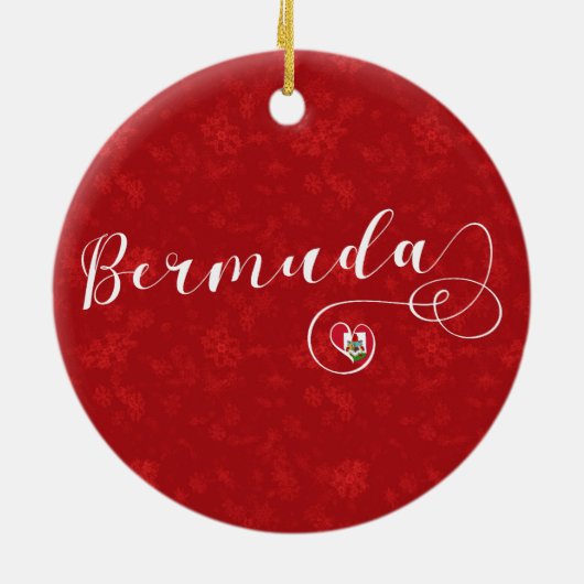 Bermuda-Flagge im Herzen Keramik Ornament (Hinten)