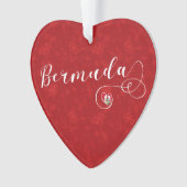 Bermuda-Flagge im Herzen Ornament (Vorderseite)
