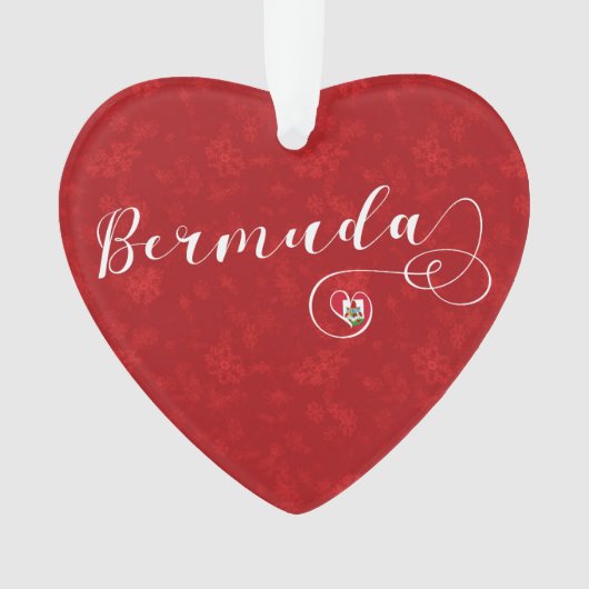 Bermuda-Flagge im Herzen Ornament (Vorderseite)