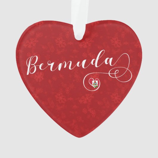 Bermuda-Flagge im Herzen Ornament (Rückseite)