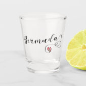 Bermuda-Flagge im Herzen Schnapsglas (Vorderseite)