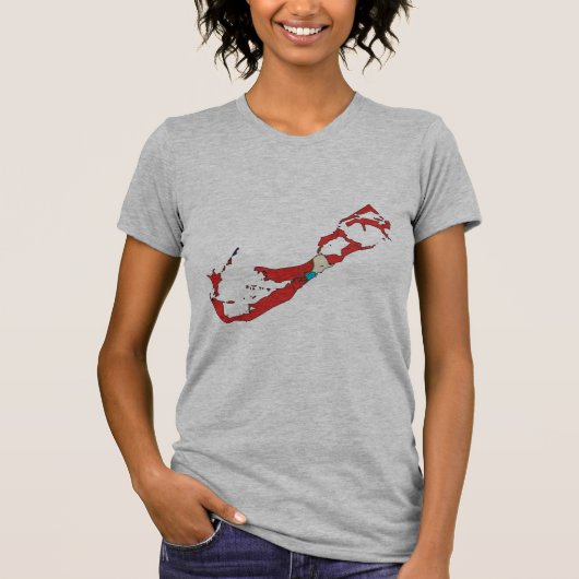 Bermuda-Flaggenkarte T-Shirt (Vorderseite)