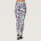 Bermuda Grau, Blau, Tosca, Rot, Weiß, Camouflage Leggings (Rückseite)