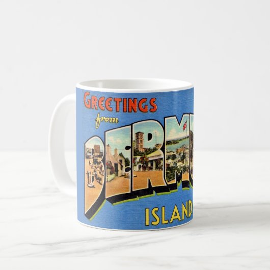 Bermuda Grüße Kaffeetasse (Vorderseite Links)